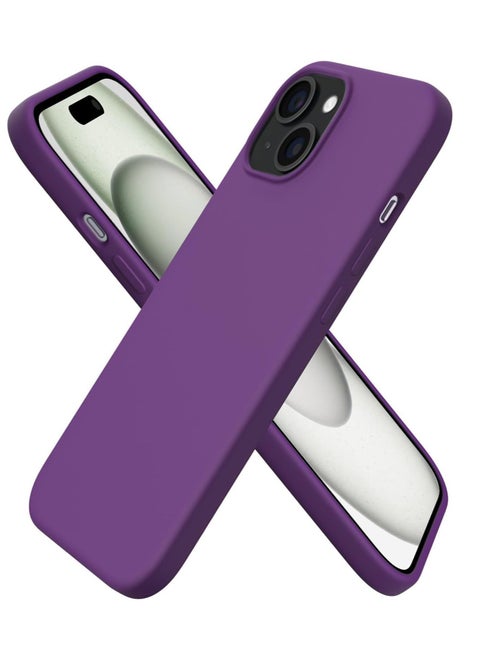 Compatible with iPhone 15 Case Liquid Silicone Slim Fit 3 Layer Soft Rubber Shockproof Cover with Anti-Scratch Microfiber Lining