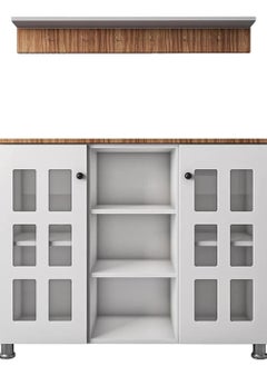 EXPERT Multi-Purpose Coffee Corner Storage Cabinet, Kitchen Side Cabinet with Shelves and Doors, Microwave Oven Holder, Kitchen Organizer for Utensils, Fruits and Vegetables  - Image 1