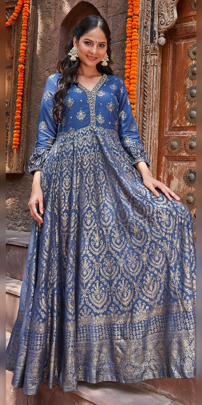 Women Navy Liva Straight Printed Dress