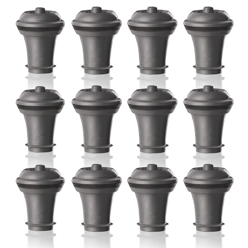 Vacu Vin Wine Saver Vacuum Stoppers - Set of 12 - Gray - for Wine Bottles - Keep Wine Fresh for Up to a Week with Airtight Seal - Compatible with Vacu Vin Wine Saver Pump - Image 1
