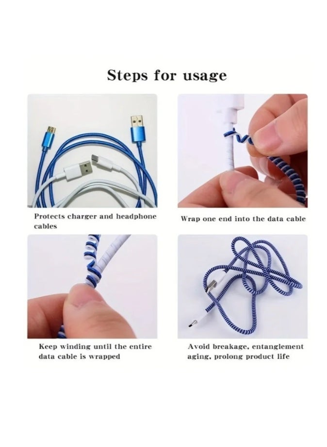 USB 5pcs 140.0cm Laser Color USB Charging Cable Protector Headphone Cable Winding Rop - Image 5