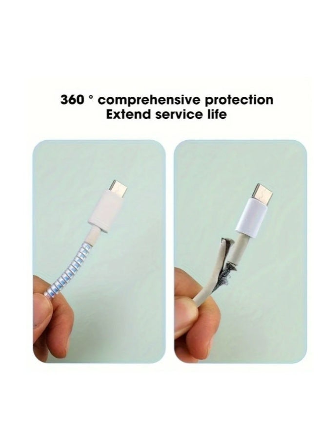 USB 5pcs 140.0cm Laser Color USB Charging Cable Protector Headphone Cable Winding Rop - Image 4