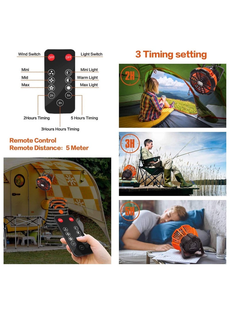 WAMBORY Portable Camping Fan Rechargeable Tent Fan - Image 4
