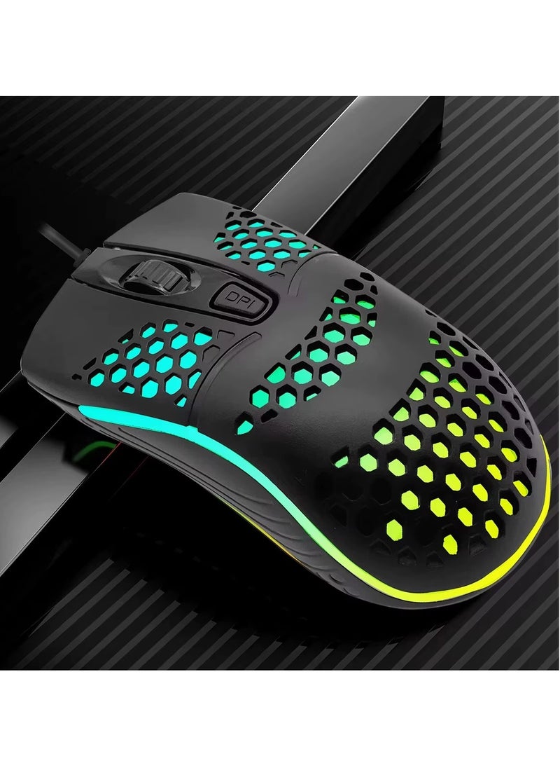 S600 Wired Gaming Mouse, 1600 DPI, 4 Buttons, Ergonomic Design - Black