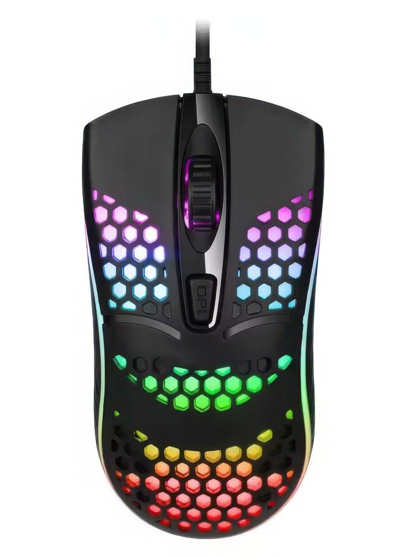 S600 Wired Gaming Mouse, 1600 DPI, 4 Buttons, Ergonomic Design - Black