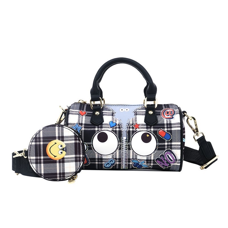 Printed Cute Wind Small Pillow Bag Mini Nylon Cloth Contrast Casual Messenger Bag Change Purse Suit 2727# - Image 1
