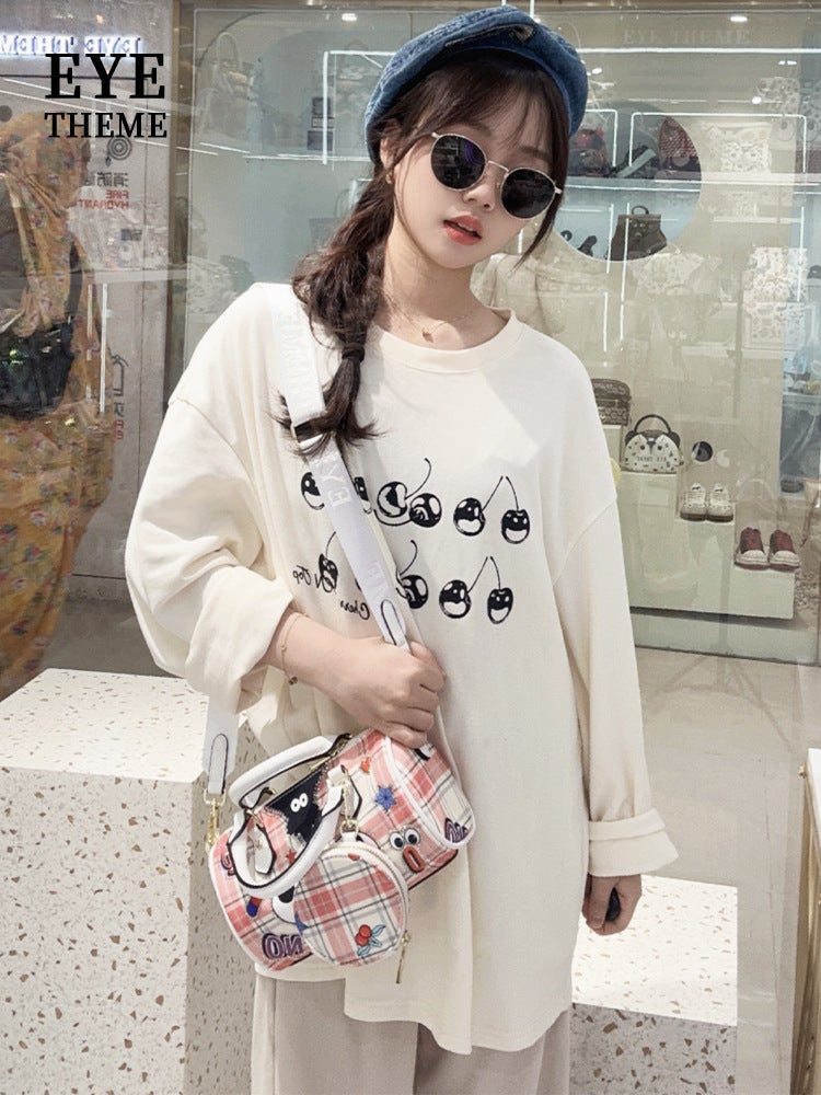 Printed Cute Wind Small Pillow Bag Mini Nylon Cloth Contrast Casual Messenger Bag Change Purse Suit 2727# - Image 3