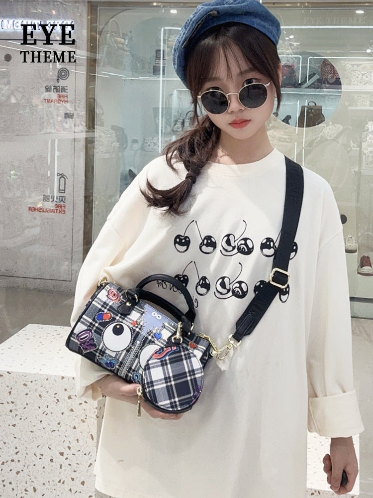 Printed Cute Wind Small Pillow Bag Mini Nylon Cloth Contrast Casual Messenger Bag Change Purse Suit 2727# - Image 2