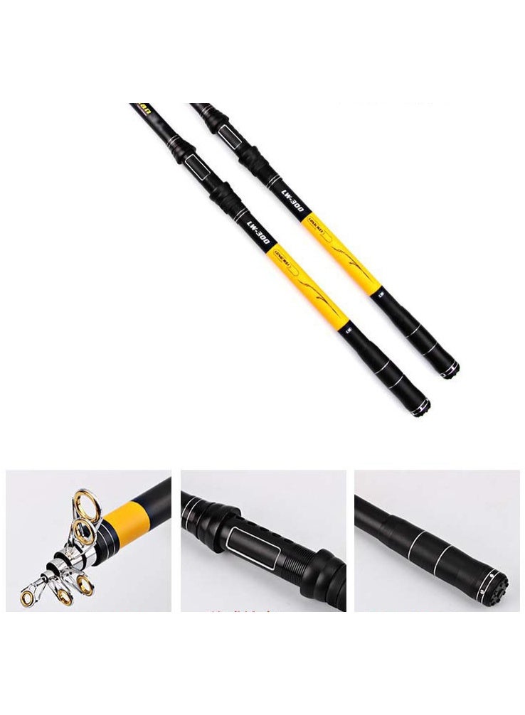 MIXDE Telescopic Fishing Rod,Graphite Carbon Fiber Portable Spinning Telescopic Fishing Pole for Boat Saltwater and offshore angling,2.4m Long Cast Fishing Gear - Image 1