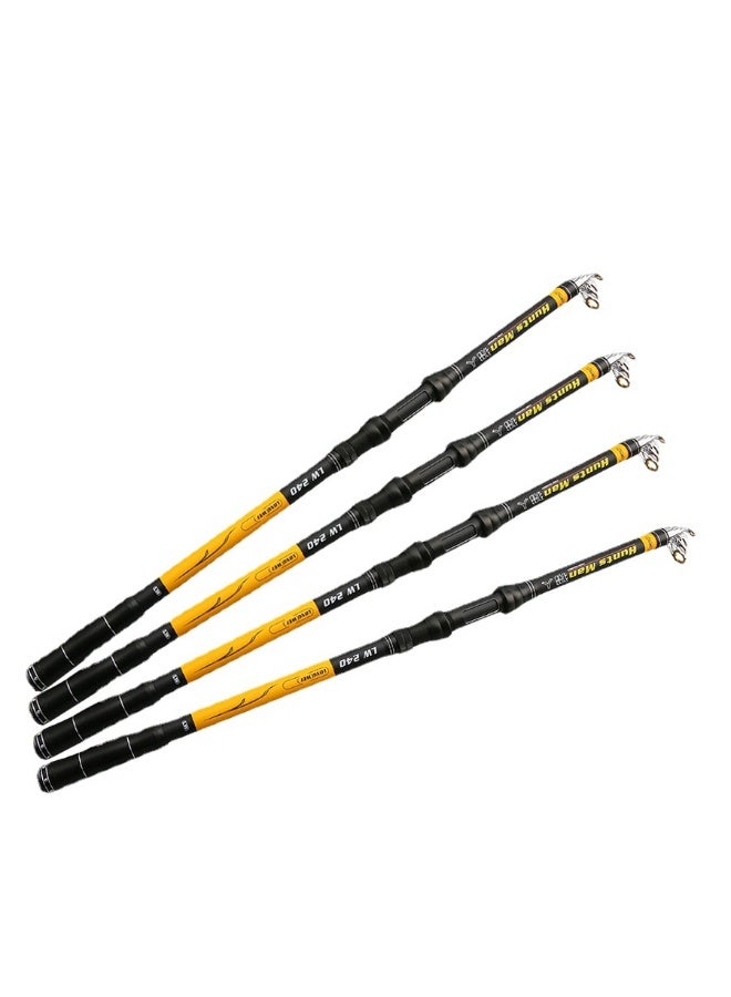 MIXDE Telescopic Fishing Rod,Graphite Carbon Fiber Portable Spinning Telescopic Fishing Pole for Boat Saltwater and offshore angling,2.4m Long Cast Fishing Gear - Image 2
