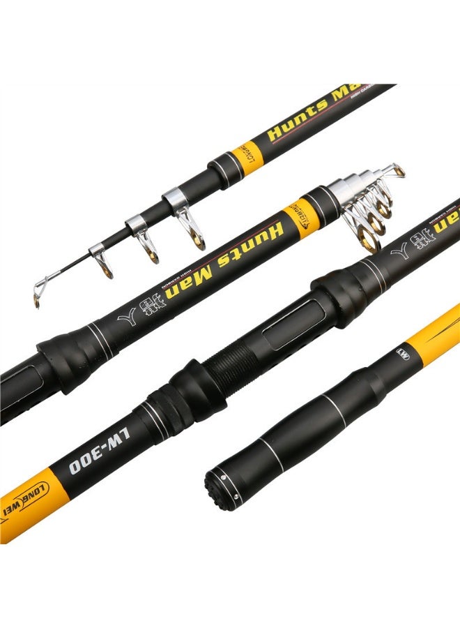 MIXDE Telescopic Fishing Rod,Graphite Carbon Fiber Portable Spinning Telescopic Fishing Pole for Boat Saltwater and offshore angling,2.4m Long Cast Fishing Gear - Image 3
