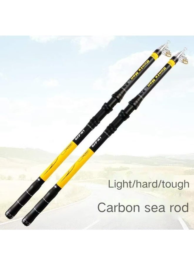 MIXDE Telescopic Fishing Rod,Graphite Carbon Fiber Portable Spinning Telescopic Fishing Pole for Boat Saltwater and offshore angling,2.4m Long Cast Fishing Gear - Image 4