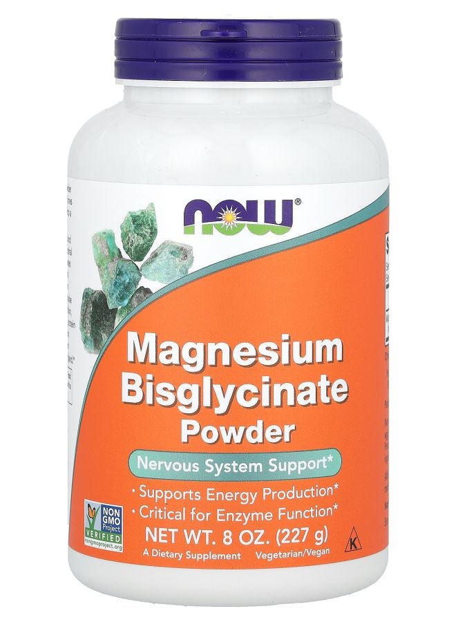 now مسحوق ماغنيسيوم بيزغليسينات 8 أونصات (227 غرام)