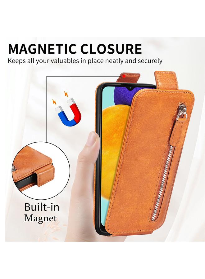 S-TOP Case For Samsung Galaxy A13 5G Zipper Wallet Vertical Flip Leather Phone Case - Image 5