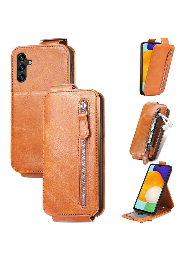 S-TOP Case For Samsung Galaxy A13 5G Zipper Wallet Vertical Flip Leather Phone Case - Image 1