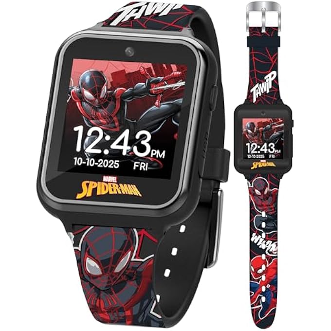 rayihni Marvel Spd4664Az Spider-Man Miles Morales Digital Smartwatch For Kids, 40 Mm Diameter, Black - Image 2