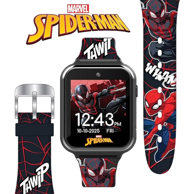 rayihni Marvel Spd4664Az Spider-Man Miles Morales Digital Smartwatch For Kids, 40 Mm Diameter, Black - Image 5