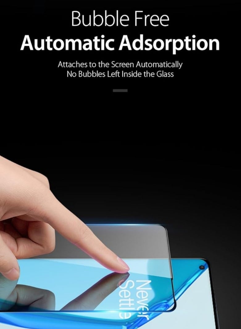 BORTONY OnePlus 9 Tempered Glass Screen Protector 9D Glass Curved Designed for OnePlus 9 Full Glue HD Clear Screen Protector Compatible with OnePlus 9 - Image 2