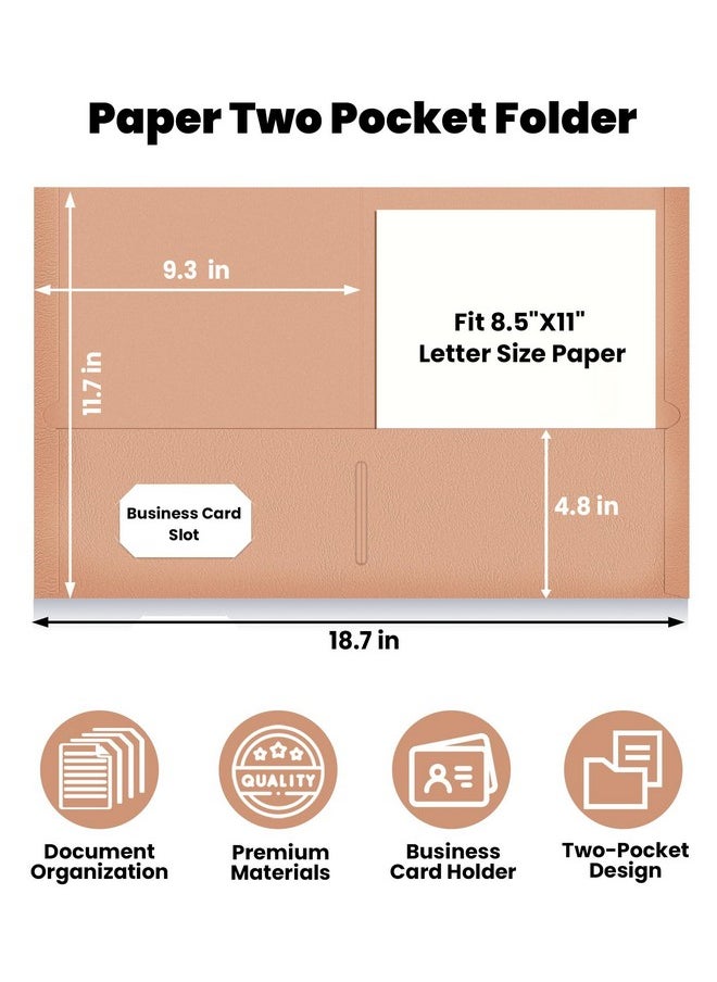 SUNEE - Folders With Pockets (25 Pack, Vintage Colors), 2 Pocket Folders Fit Letter Size Paper, Paper File Folder For School Office Home Business - Image 1