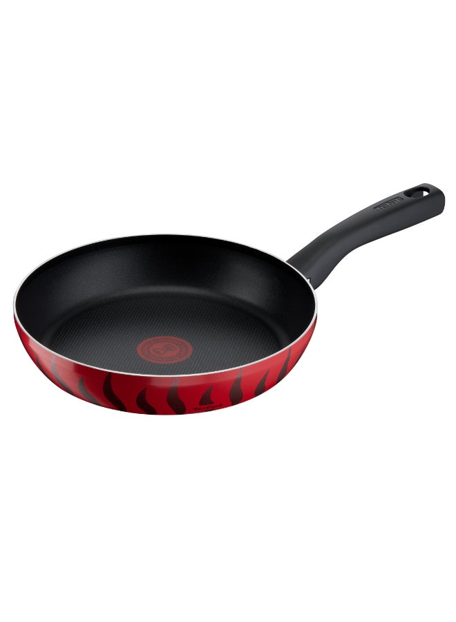 تيفال TEFAL مقلاة | G6 Tempo Flame 30 سم Tawa Pan | غير لاصق مع مؤشر Thermo Spot | أحمر | ألومنيوم | ضمان لمدة سنتين | C3041583 أسود/ أحمر - Image 1