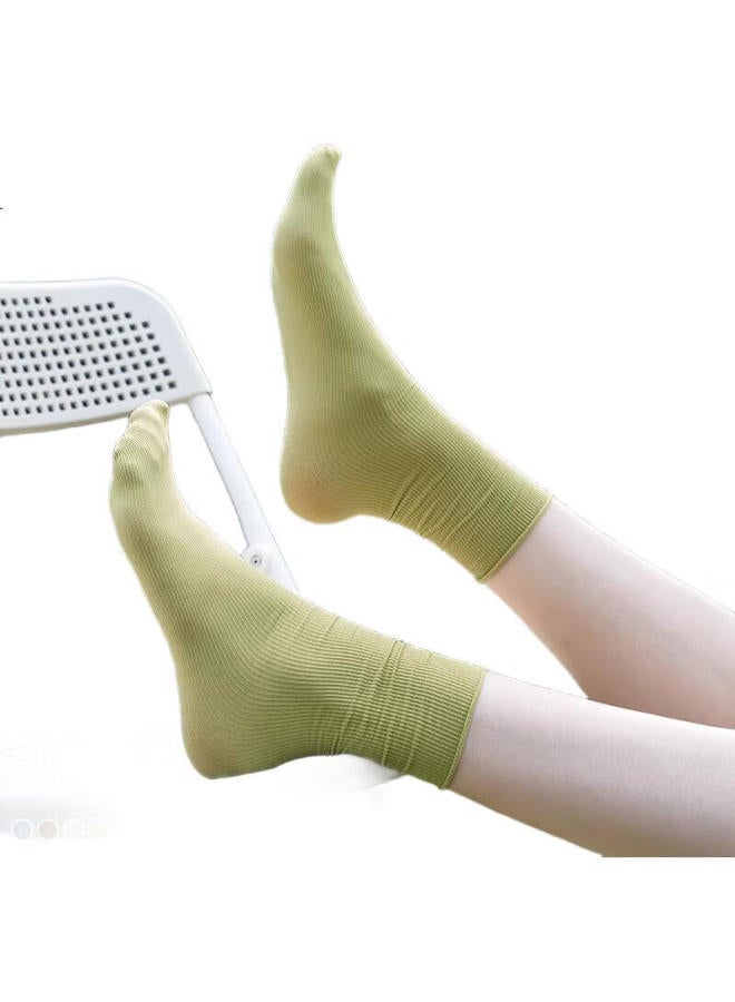 Madallo 10 Pairs Of Women'S Thin Mid-Calf Pile Socks Ice Silk Breathable Summer Boneless Cool Feeling Long Socks - Image 3