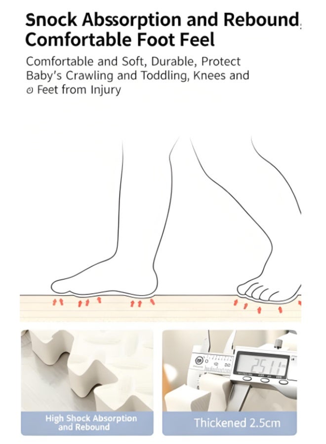 2 أجهزة كمبيوتر شخصية إيفا رغوة حصيرة مقطوعة حصيرة سميكة المنزل الزحف حصيرة الأطفال والرضع مكافحة السقوط أرضية لعب حصيرة الرياضة حصيرة اليوغا استخدام لممارسة الرياضة صالة الرياضة اليوغا الطفل غرفة اللعب (أخضر-60 * 60 * 2.5 سم) - Image 5