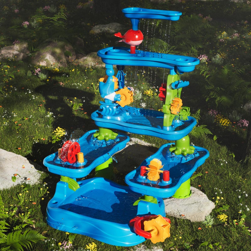 WATUDOU Five-Tiered Outdoor Water Table for Kids 3 4 5 6 7 8 Year Old - Sensory Activity Water Table Playset, Summer Sand Beach Toys, Outside Toys for Toddlers 3-5, Birthday Gifts for Boys & Girls 3+ - Image 5