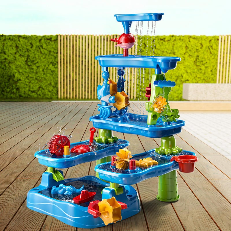 WATUDOU Five-Tiered Outdoor Water Table for Kids 3 4 5 6 7 8 Year Old - Sensory Activity Water Table Playset, Summer Sand Beach Toys, Outside Toys for Toddlers 3-5, Birthday Gifts for Boys & Girls 3+ - Image 4