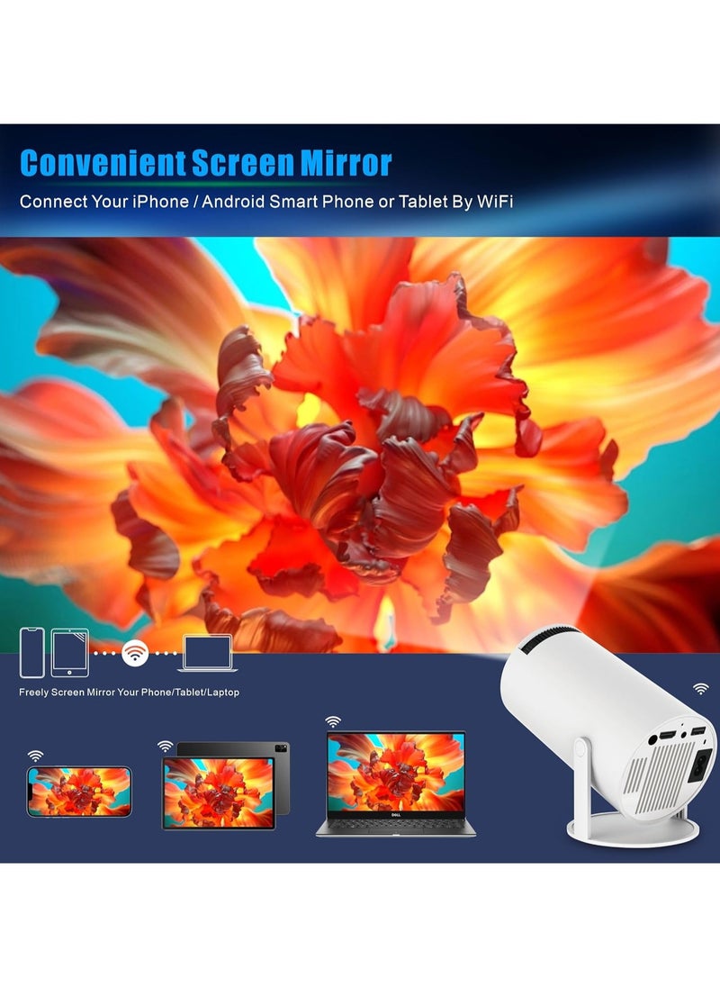 Rich Life HY300 PRO 2025 Smart 4K Portable Mini Projector, Auto Keystone Correction Portable Projector, 4K/ 280 ANSI Smart Projector 2.4/5G WiFi,BT 5.0, 130 Inch Screen, 180 Degree Flip, Home Video Projector  - Image 5