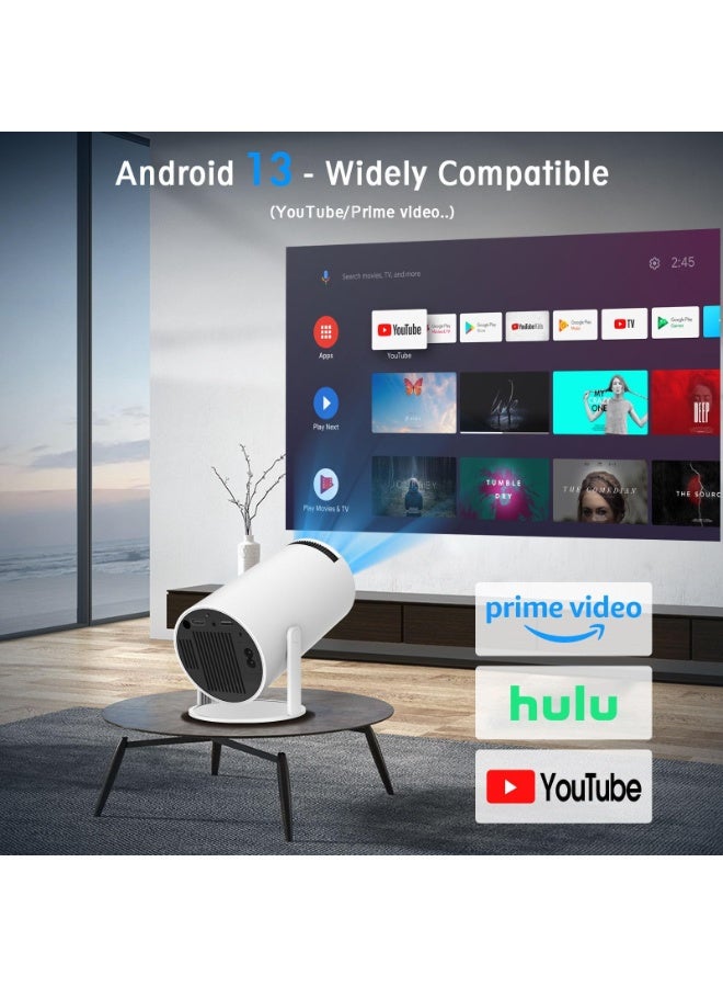 Rich Life HY300 PRO 2025 Smart 4K Portable Mini Projector, Auto Keystone Correction Portable Projector, 4K/ 280 ANSI Smart Projector 2.4/5G WiFi,BT 5.0, 130 Inch Screen, 180 Degree Flip, Home Video Projector - Image 2