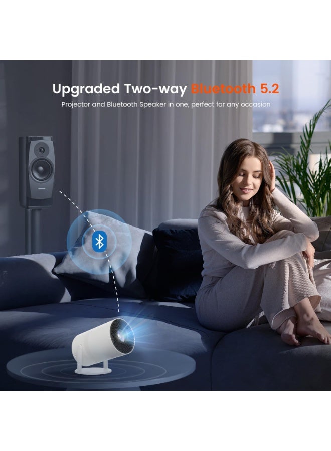 Rich Life HY300 PRO 2025 Smart 4K Portable Mini Projector, Auto Keystone Correction Portable Projector, 4K/ 280 ANSI Smart Projector 2.4/5G WiFi,BT 5.0, 130 Inch Screen, 180 Degree Flip, Home Video Projector - Image 5