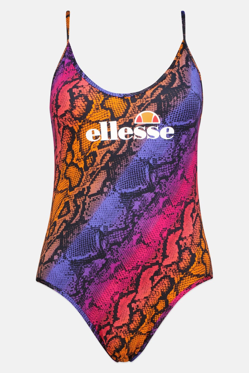 Ellesse Women One Piece Padded Snake Skin Swimsuit, Multicolor - Image 2