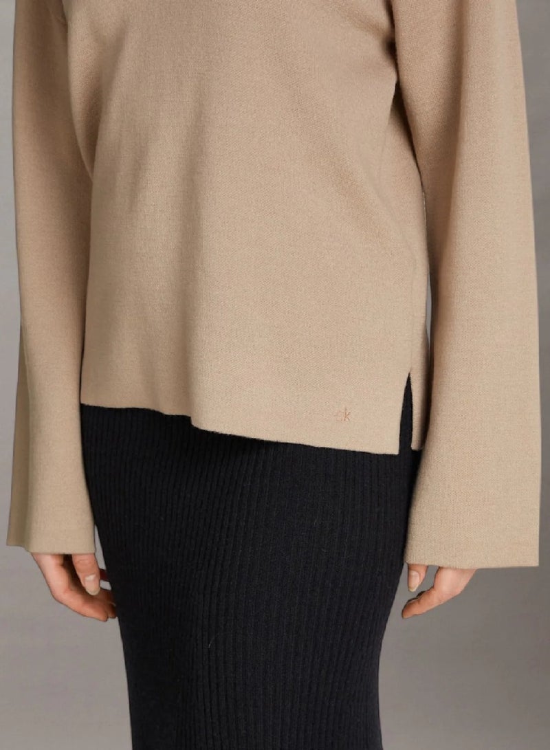 CALVIN KLEIN Wool Blend V-Neck Sweater - Image 3