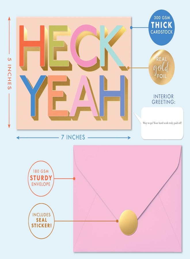 Sweetzer & Orange Congratulations Card with Gold Foil - 5”x7” Premium Greeting Card with Envelope & Seal - Thick Cardstock Elegant Design for Promotion, Wedding, Retirement & Any Special Celebrations - Image 2