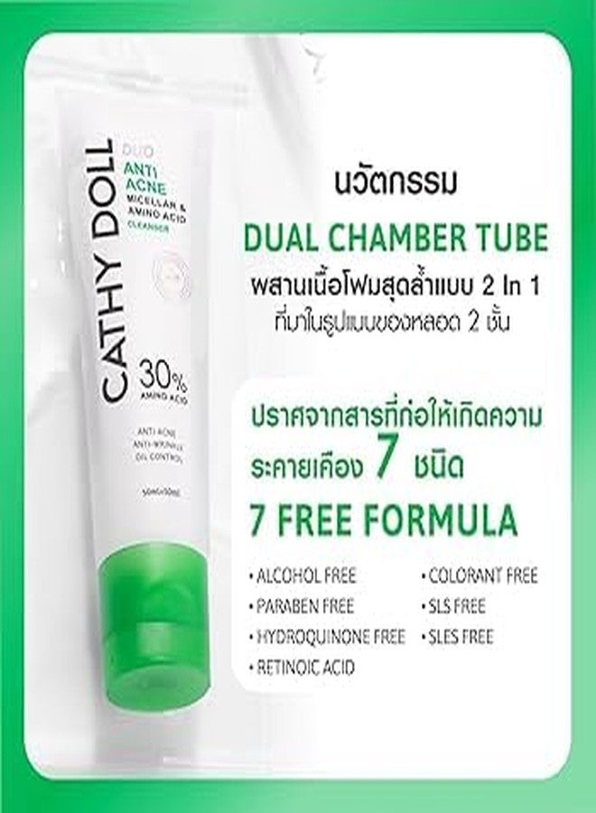 VIRAVIN HOUSEWARE Cathy Doll Anti Acne Micellar & Amino Acid Cleanser, 30% Amino Acid, 2 in 1, 50ml+50ml - Image 3