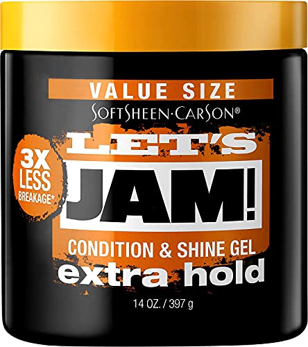 SoftSheen-Carson SoftSheen-Carson Let's Jam! Shining and Conditioning Hair Gel by Dark and Lovely, Extra Hold, All Hair Types, Styling Gel Great for Braiding, Twisting & Smooth Edges, Extra Hold, 14 oz 