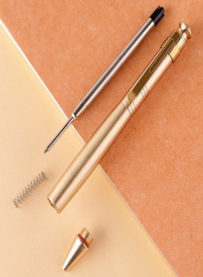 EKLOEN Solid Brass Pen Portable Delicate Signature Pen Ballpoint Pen with Clip - Image 2