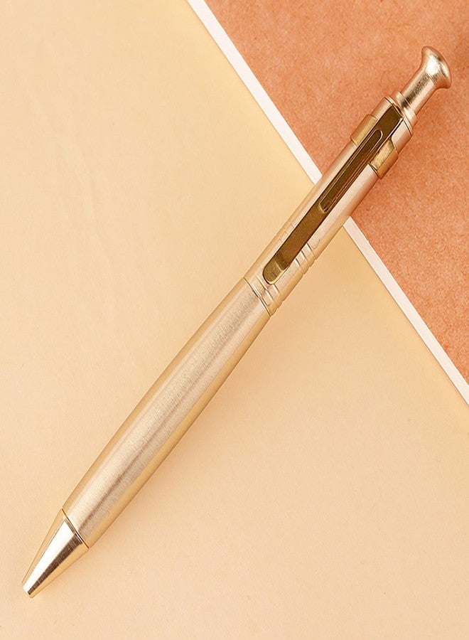 EKLOEN Solid Brass Pen Portable Delicate Signature Pen Ballpoint Pen with Clip - Image 5