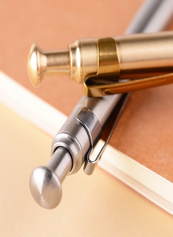 EKLOEN Solid Brass Pen Portable Delicate Signature Pen Ballpoint Pen with Clip - Image 3