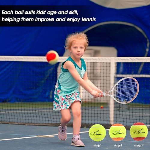 INSUM Kids Tennis Balls, 25% Pressureless Green Dot Tennis Balls for Kids Practice, Made of Premium Durable Felt, Idea for Youth Beginner Training (Stage-1) - Image 5