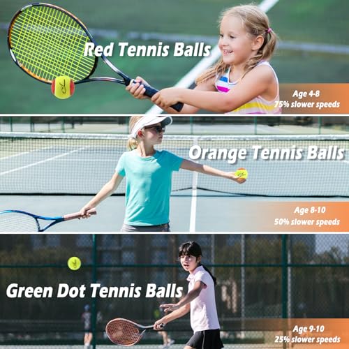 INSUM Kids Tennis Balls, 25% Pressureless Green Dot Tennis Balls for Kids Practice, Made of Premium Durable Felt, Idea for Youth Beginner Training (Stage-1) - Image 4