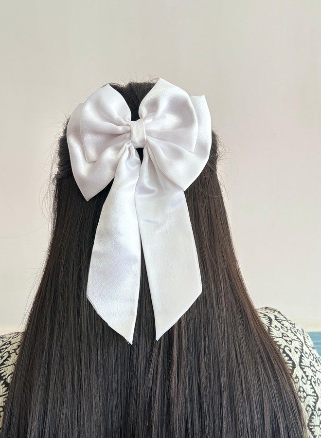 GUDDIES Hair Bows For Women, Bow Clips For Women - Barette Hair Clip - Hair Bow Clips for Women and Girls, Cute Hair Accessories For Girls (PACK OF 2 (RED**WHITE)) - Image 3