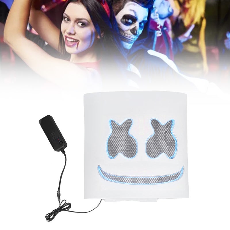 قناع رأس DJ بإضاءة LED خوذة رأس مع إضاءة لمهرجان الموسيقى غطاء رأس كوسبلاي متوهج اللون الأخضر الداكن - Image 4