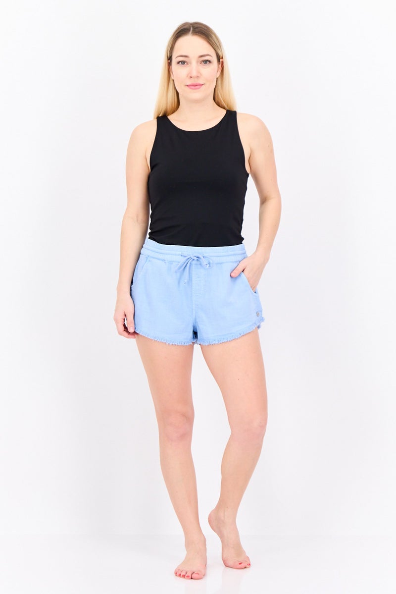 Roxy Women Plain Beachwear Short, Blue  - Image 4