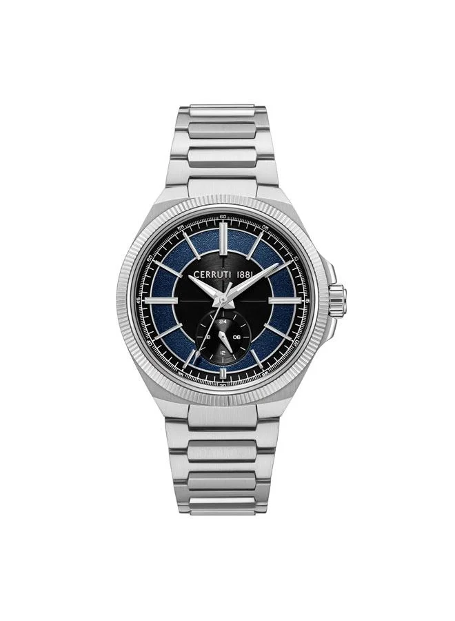 شيروتي 1881 Faedo 41.7mm Blue Gunmetal Dial Quartz Multifunction Watch For Men