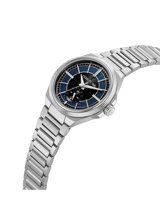 شيروتي 1881 Faedo 41.7mm Blue Gunmetal Dial Quartz Multifunction Watch For Men