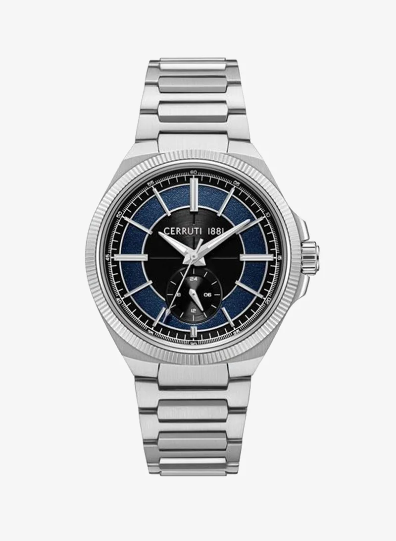 شيروتي 1881 Faedo 41.7mm Blue Gunmetal Dial Quartz Multifunction Watch For Men