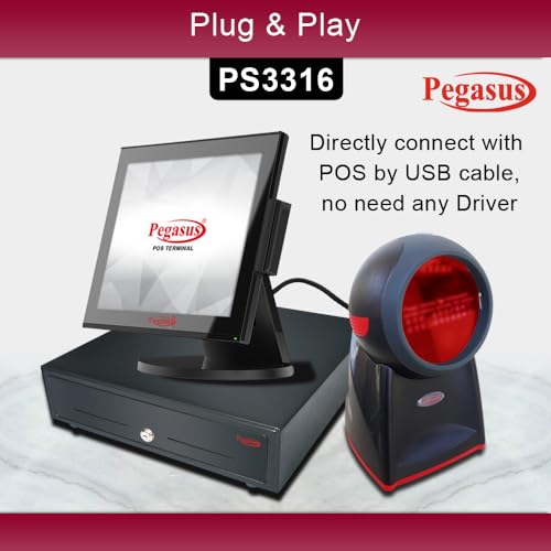 Pegasus PS3316 2D QR Omni Presentation Hand Free Barcode Scanner for Supermarket & Retail Shop - Image 3