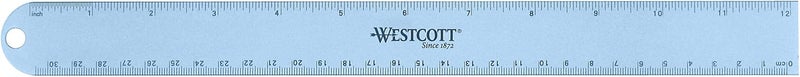 Westcott Anodized Aluminum Ruler 12 Color Varies 14174 - Image 2