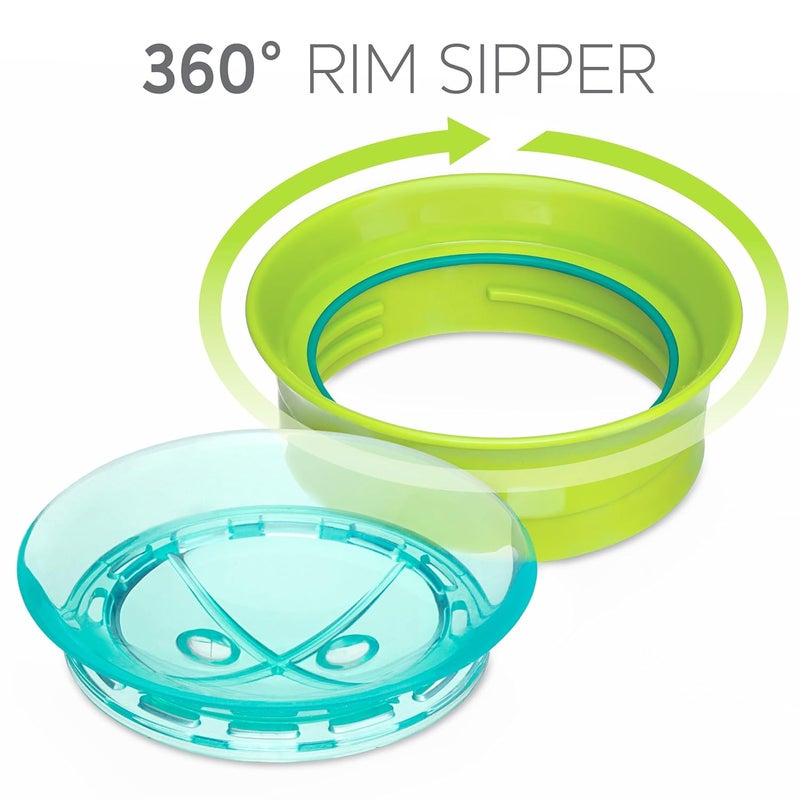 Chicco 360 Spoutless RimTrainer with Removable Transparent Membrane  SpillResistant  TopRack Dishwasher Safe  OpenCup Training  Easy to Hold with Ergonomic Indents  Green  9 Months - Image 5